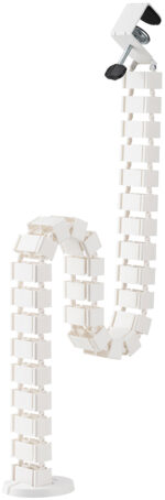 LogiLink kabelkanaal met tafelklem en voet, wit