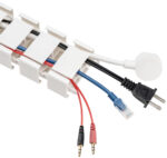 LogiLink kabelkanaal met tafelklem en voet, wit