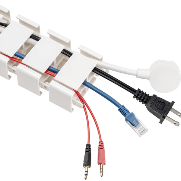 LogiLink kabelkanaal met tafelklem en voet, wit