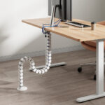 LogiLink kabelkanaal met tafelklem en voet, wit