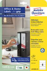 AVERY Zweckform ordnerrug-etiketten, 61 x 192 mm, wit