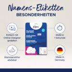 AVERY naametiketten / badge etiketten, 80 x 50 mm, rode rand