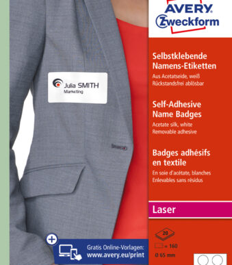 AVERY Zweckform laser-naametiketten, 65 mm, rond, wit