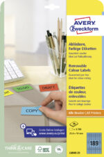 AVERY Mini-etiketten, 25,4 x 10 mm, blauw, 20 vel, verwijderbaar