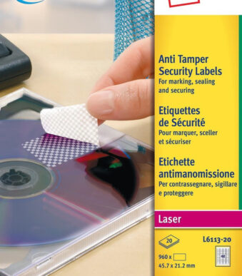 Avery veiligheidsetiketten, 45,7 x 21,2 mm, wit