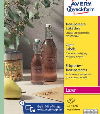 AVERY transparante etiketten, 17,8 x 10 mm