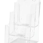 deflecto brochurehouder, 1/3 DIN A4 staand, 3 vakken, glashelder