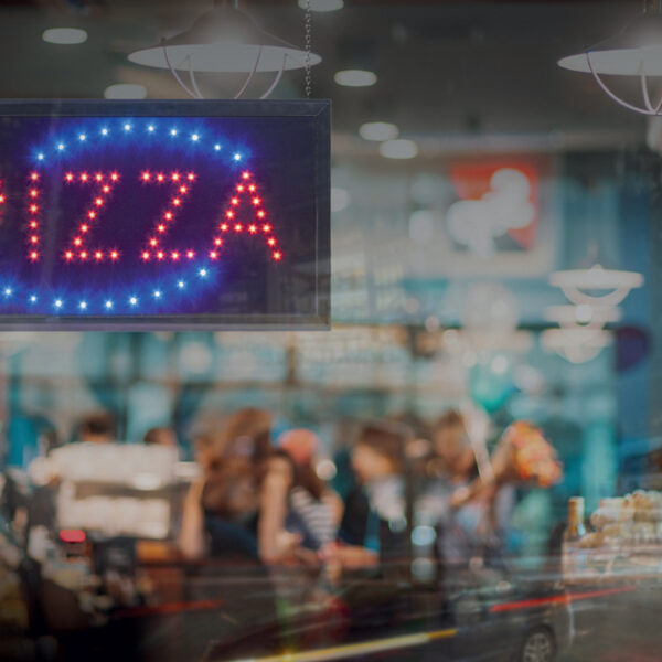 Securit LED-reclamebord ´PIZZA´, 2 oplichtende kleuren