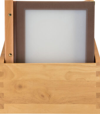 Securit menukaart-map WOOD in box, DIN A4, bruin