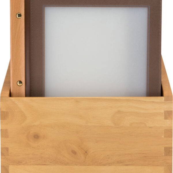 Securit menukaart-map WOOD in box, DIN A4, bruin