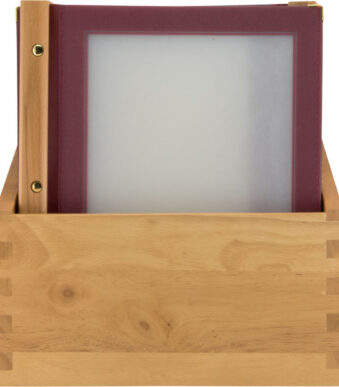 Securit menukaart-map WOOD, DIN A4, 20 in box, wijnrood