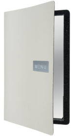 Securit menukaartmap RAW, A4, echt leer, wit