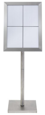 Securit LED-vitrinekast CLASSIC, 4 x DIN A4, zilver