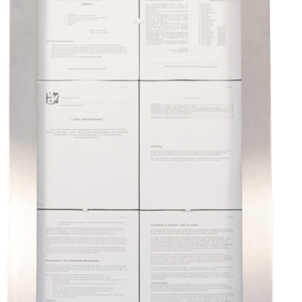 Securit LED-vitrinekast STAINLESS STEEL, 6x A4