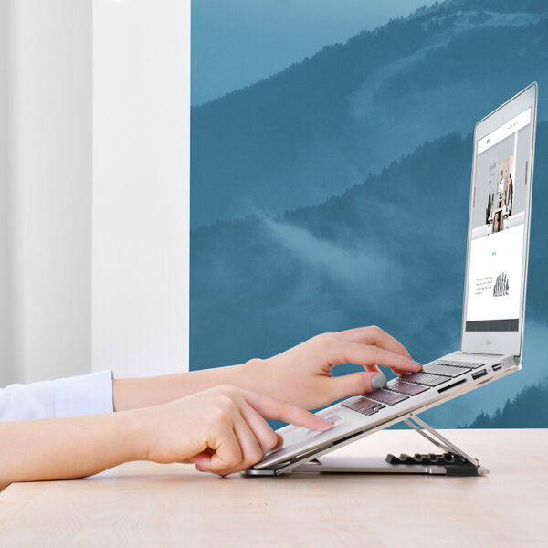 ALBA Notebook-standaard MHLAPTOP, van aluminium, zilver