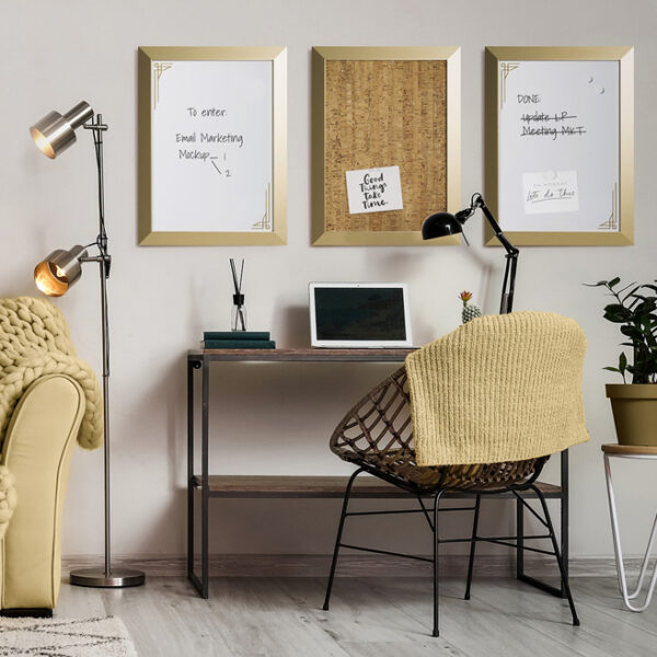 Bi-Office Design-whiteboard Kamashi, 600 x 450 mm, goud