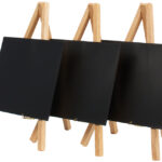 Securit tafel-krijtbordje MINI met ezel, beuken, set van 3