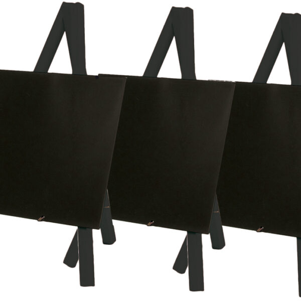 Securit tafel-krijtbordje MINI met ezel, zwart, set van 3