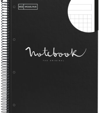 MIQUELRIUS collegeblok 'Notebook EMOTIONS', DIN A4, zwart, geruit