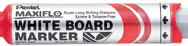 Pentel Whiteboardmarker MAXIFLO MWL5M, ronde punt, 2,1 mm, rood
