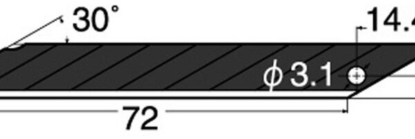 NT Cutter reservemesjes BD-2000, 30 graden, zwart