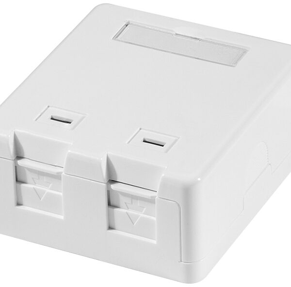 LogiLink opbouwdoos voor Keystone modules, 2-voudig, wit