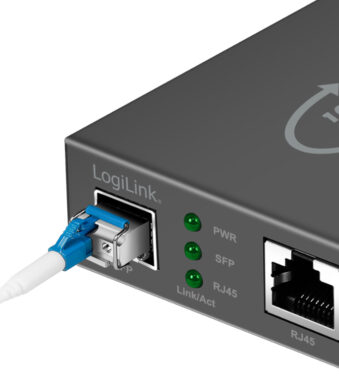 LogiLink 10 Gigabit mediaconverter, RJ45/SFP+, zwart