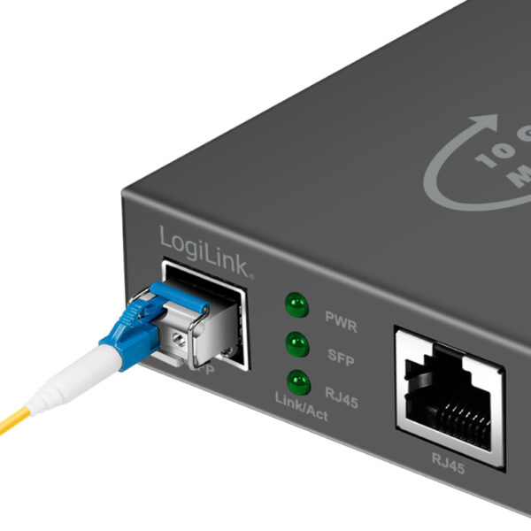 LogiLink 10 Gigabit mediaconverter, RJ45/SFP+, zwart
