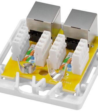 LogiLink aansluitdoos Cat.6A met opbouwdoos, 2x RJ45, wit