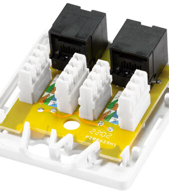 LogiLink aansluitdoos Cat.6A met opbouwdoos, 2x RJ45, wit