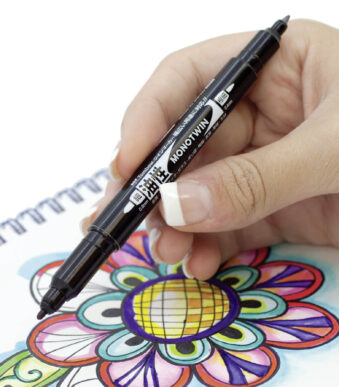 Tombow dubbele Fineliner MONO twin, zwart