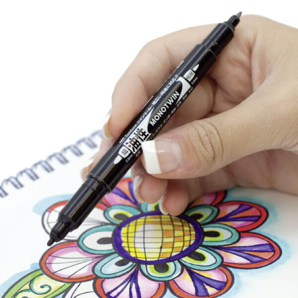 Tombow dubbele Fineliner MONO twin, zwart