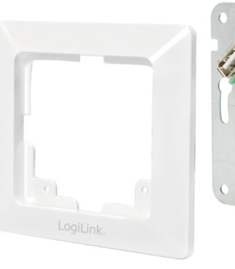 LogiLink inbouw-stopcontact met 2 USB-A aansluitingen, wit