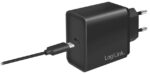USB-C-lader met USB-poort, 18 watt, zwart