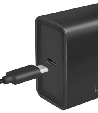 USB-C-lader met USB-poort, 18 watt, zwart