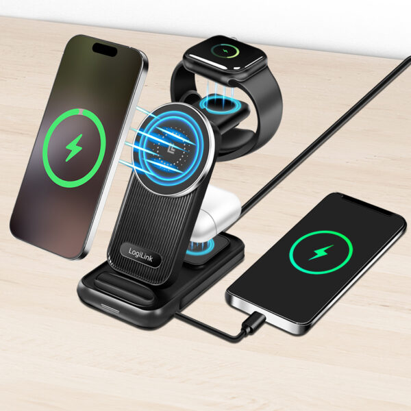 LogiLink 4-in-1 laadstation, Apple MagSafe compatibel