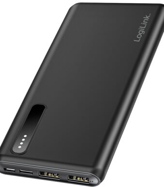 LogiLink Powerbank, 8.000 mAh, 2 USB-uitgangen, zwart