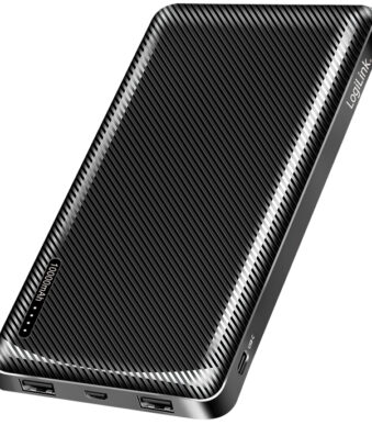 LogiLink Powerbank, 10.000 mAh, 2 USB-poorten, zwart