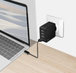 LogiLink USB-stopcontactenadapter, 4x USB-A, 24 Watt, zwart