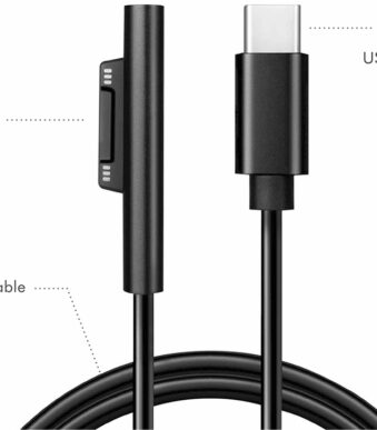 LogiLink USB-C - Microsoft Surface laadkabel, zwart, 1,8 m