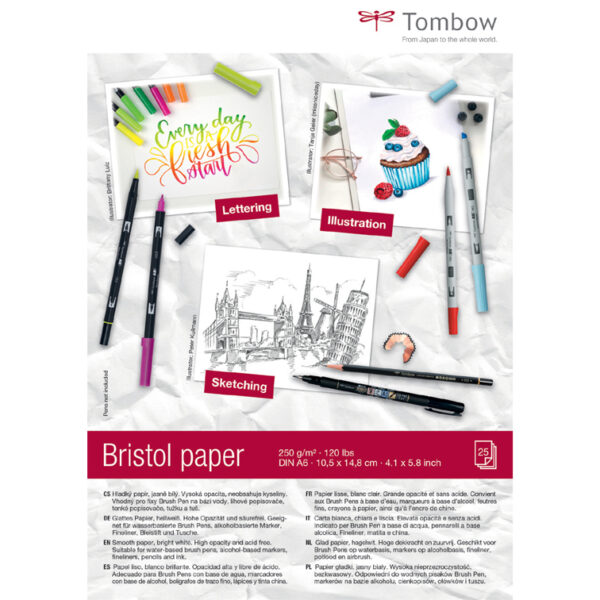 Tombow tekenblok 'Bristol', DIN A6, blanco, 250 g/m2