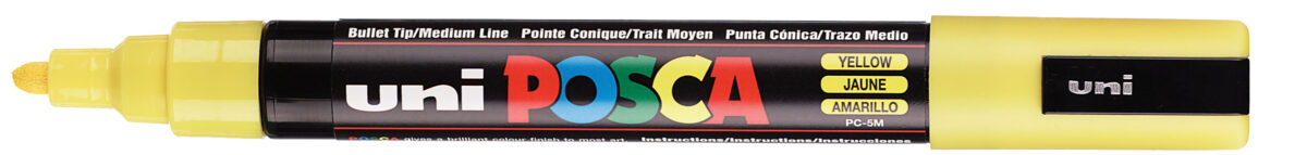 POSCA Pigmentmarker / Verfstiften / Acrylmarker PC-5M, geel POSCA Pigmentmarker / Verfstiften / Acrylmarker PC-5M, geel