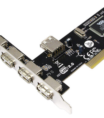 LogiLink USB 2.0 PCI-kaart, 4 + 1 poort, VIA-chipset.