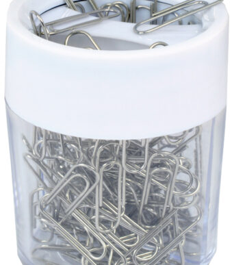 RAPESCO paperclipdispenser met magneet, wit / transparant