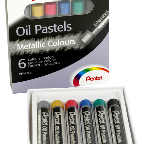 PentelArts oliepastelkrijt PHN-F6, set van 6, metallickleuren