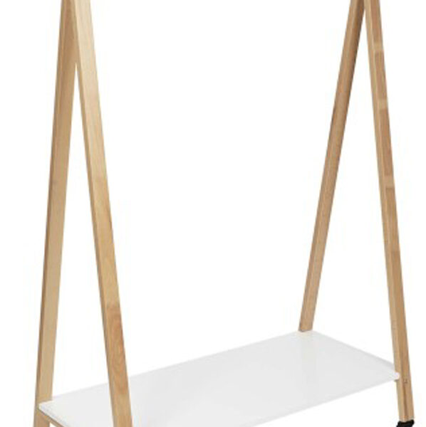ALBA garderobewagen 'SLEEK', mobiel, (H)1.490 mm, beuken/wit