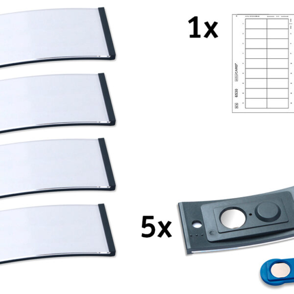 AVERY Zweckform naambadge, 70 x 30 mm, antraciet, set van 5