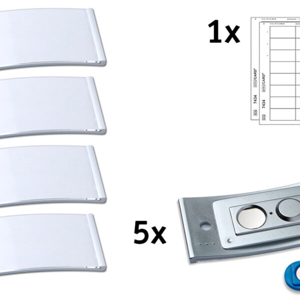 AVERY Zweckform naambadge, 80 x 34 mm, zilver, set van 5