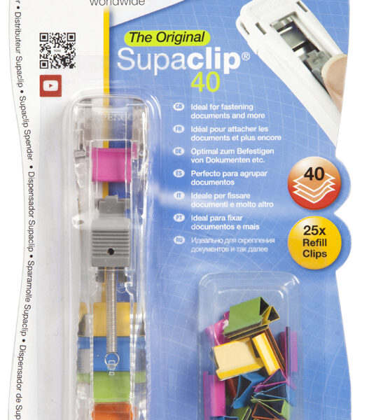 RAPESCO paperclip-dispenser Supaclip 40, gekleurde clips