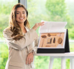 rillstab tafel-flipover, A4 liggend, zwart, incl. 10 zichttassen